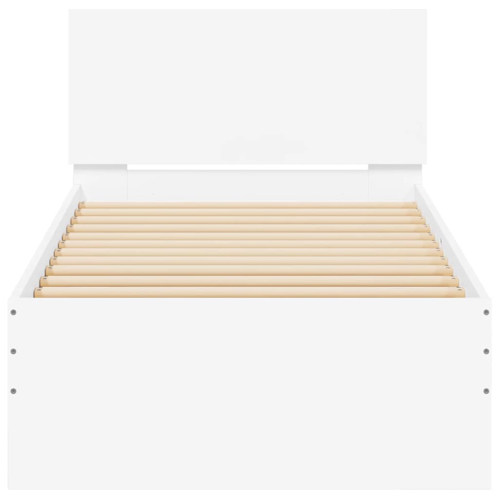 vidaXL Bed Frame without Mattress with LED Lights White 90x190 cm Single