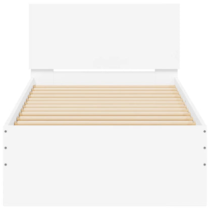 vidaXL Bed Frame without Mattress with LED Lights White 90x190 cm Single