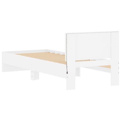 vidaXL Bed Frame without Mattress with LED Lights White 90x190 cm Single