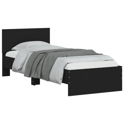 vidaXL Bed Frame without Mattress with LED Lights Black 75x190 cm Small Single