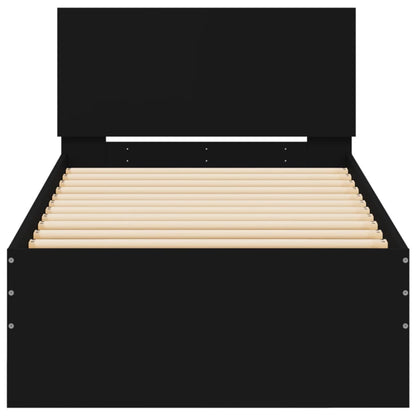 vidaXL Bed Frame without Mattress with LED Lights Black 75x190 cm Small Single