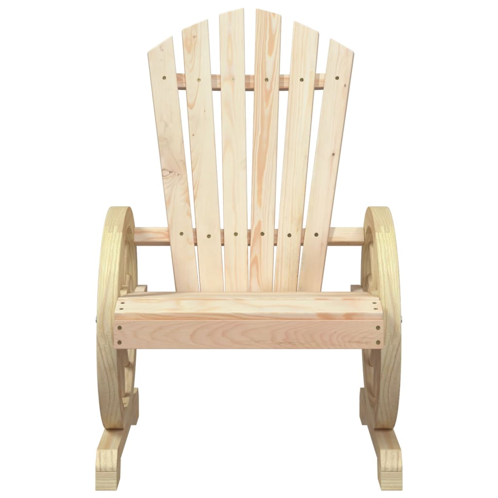 vidaXL Garden Adirondack Chair | Natural Wood | Solid Fir Wood | Standard