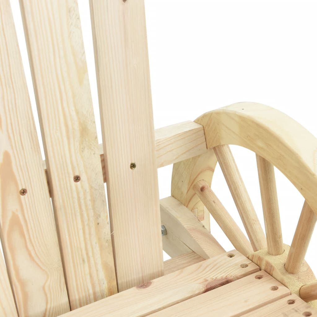 vidaXL Garden Adirondack Chair | Natural Wood | Solid Fir Wood | Standard