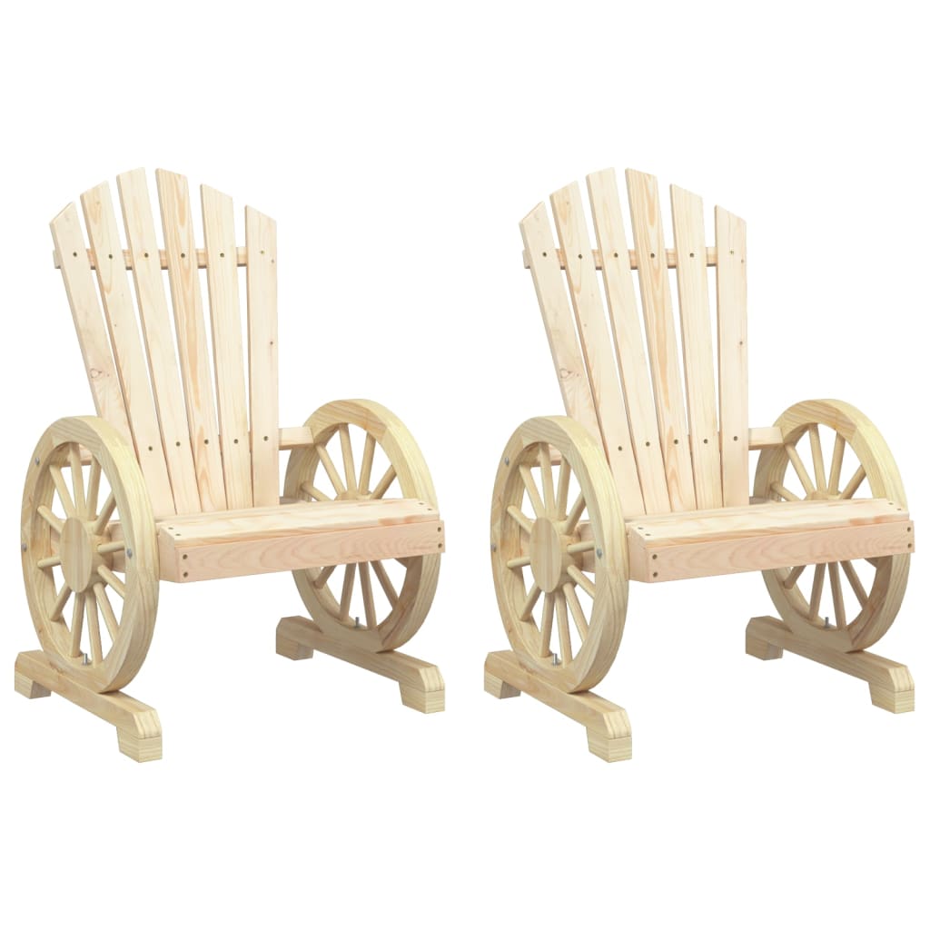 vidaXL Garden Adirondack Chair | Set of 2 | Natural wood | Solid fir wood
