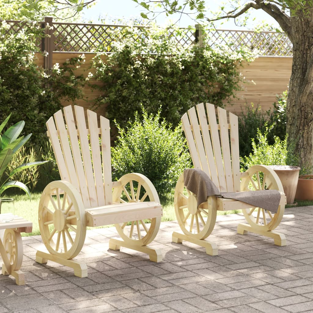 vidaXL Garden Adirondack Chair | Set of 2 | Natural wood | Solid fir wood