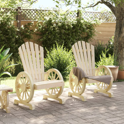 vidaXL Garden Adirondack Chair | Set of 2 | Natural wood | Solid fir wood