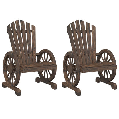 vidaXL Garden Adirondack Chair | Set of 2 | Burnt wood | Solid Fir Wood | Medium