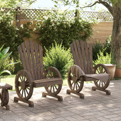 vidaXL Garden Adirondack Chair | Set of 2 | Burnt wood | Solid Fir Wood | Medium