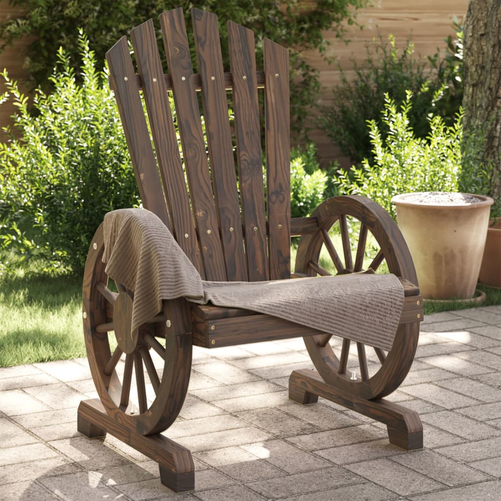 vidaXL Garden Adirondack Chair | Set of 2 | Burnt wood | Solid Fir Wood | Medium