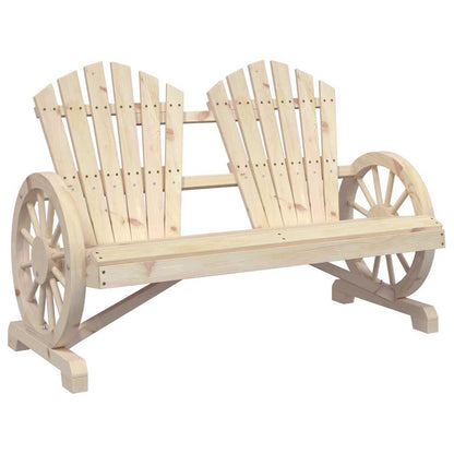 vidaXL Garden Adirondack Chair | Natural Wood | Solid Fir Wood | 2-Seater