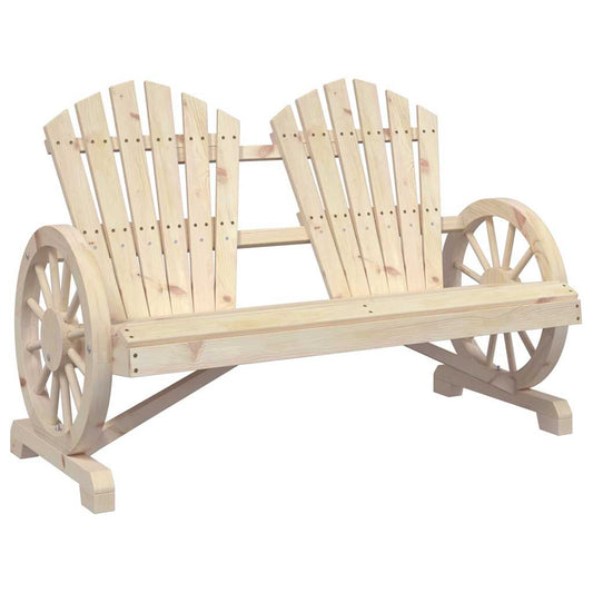 vidaXL Garden Adirondack Chair | Natural Wood | Solid Fir Wood | 2-Seater