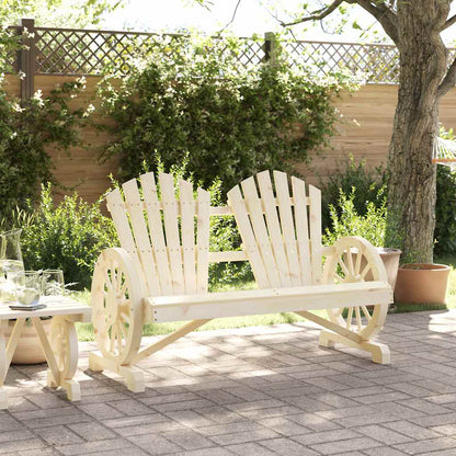 vidaXL Garden Adirondack Chair | Natural Wood | Solid Fir Wood | 2-Seater