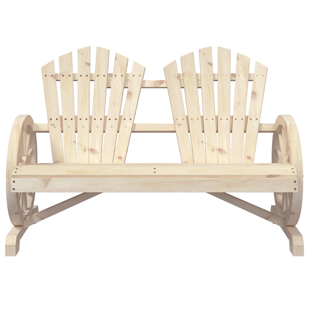 vidaXL Garden Adirondack Chair | Natural Wood | Solid Fir Wood | 2-Seater