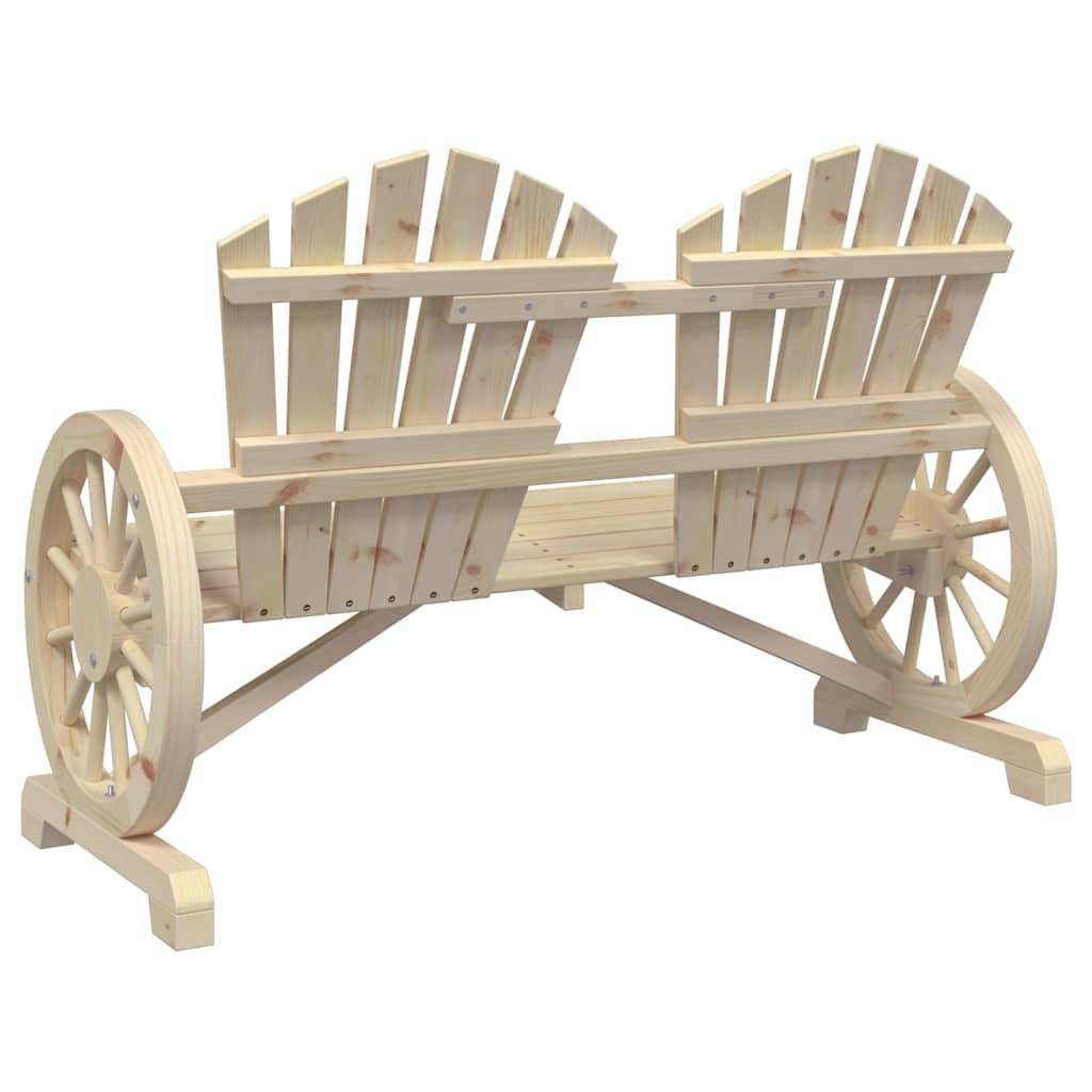vidaXL Garden Adirondack Chair | Natural Wood | Solid Fir Wood | 2-Seater