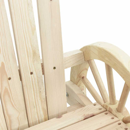 vidaXL Garden Adirondack Chair | Natural Wood | Solid Fir Wood | 2-Seater