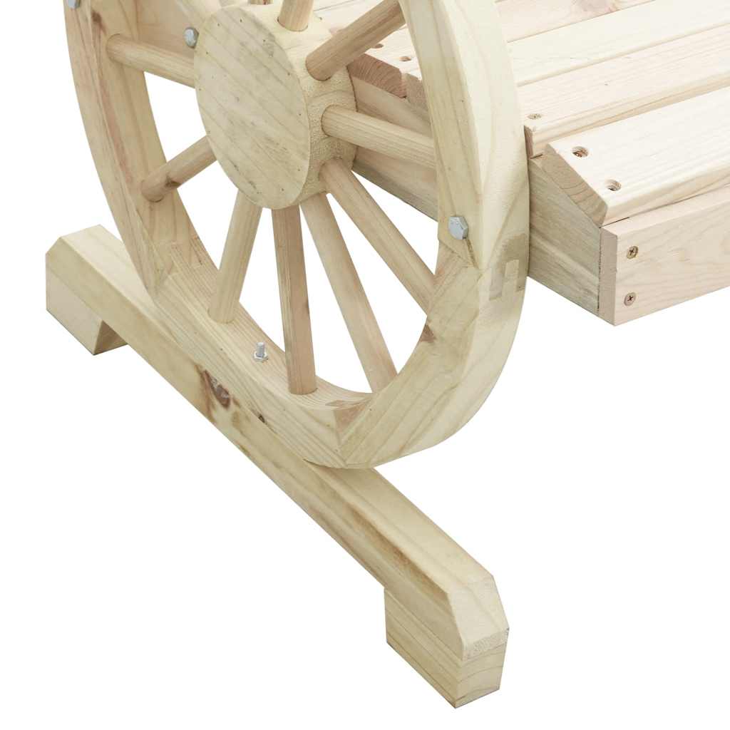 vidaXL Garden Adirondack Chair | Natural Wood | Solid Fir Wood | 2-Seater