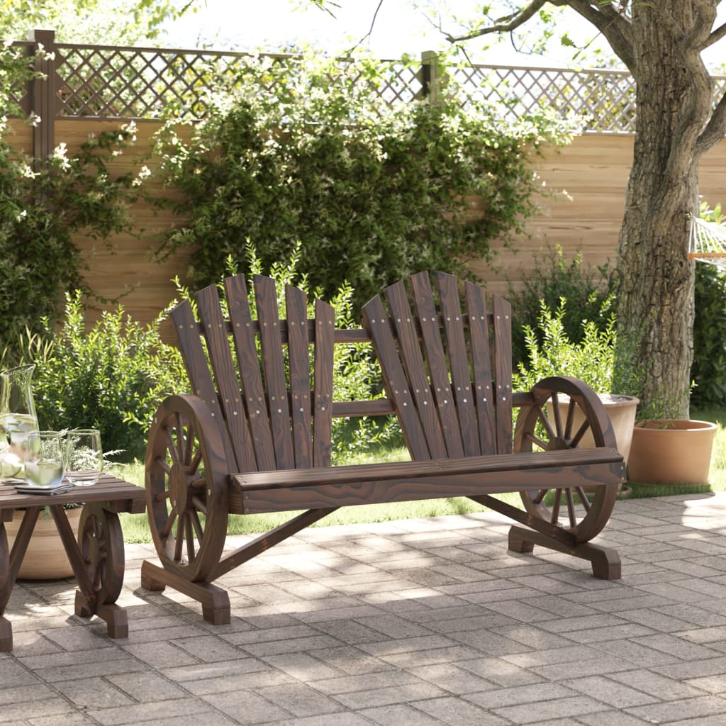 vidaXL Garden Adirondack Chair | Burnt look | Solid Fir Wood