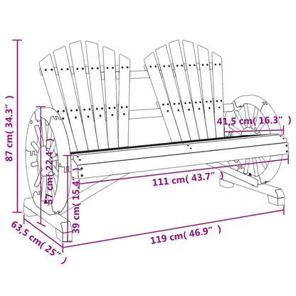 vidaXL Garden Adirondack Chair | Burnt look | Solid Fir Wood