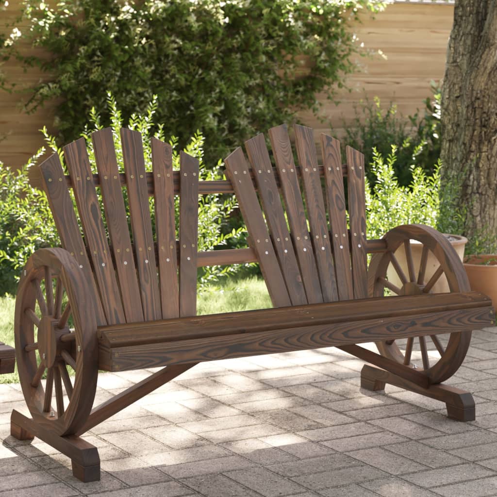 vidaXL Garden Adirondack Chair | Burnt look | Solid Fir Wood