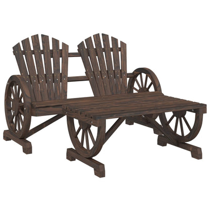 vidaXL Garden Lounge Set | Burnt look wood | Solid fir wood | Large | Ergonomic
