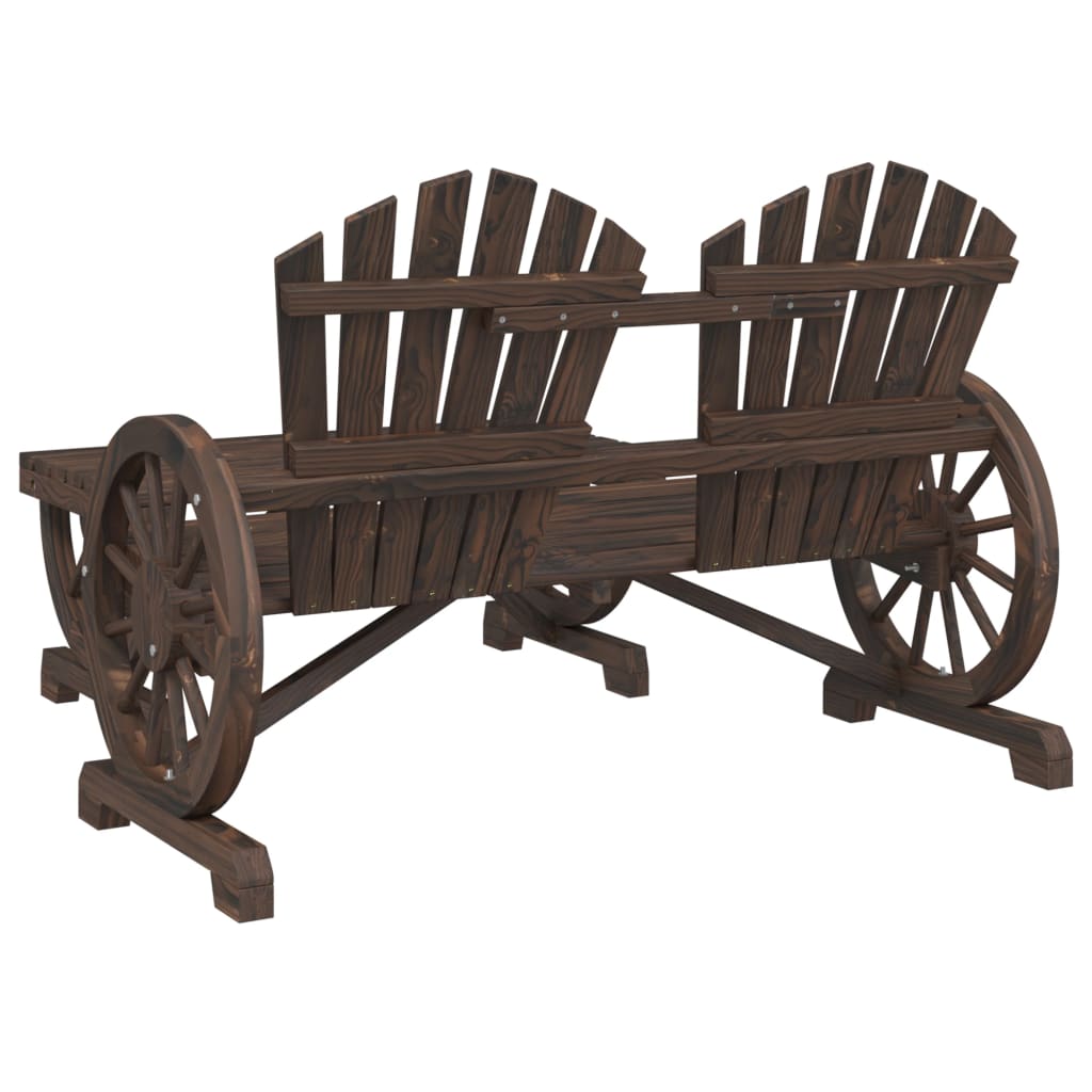 vidaXL Garden Lounge Set | Burnt look wood | Solid fir wood | Large | Ergonomic