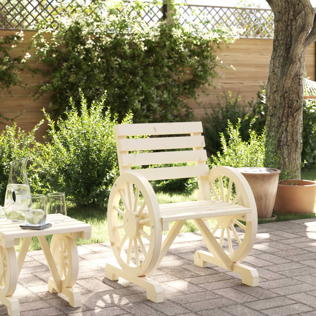 vidaXL Garden Chair | Natural wood | Solid Fir Wood | 58x58x78.5 cm | Durable