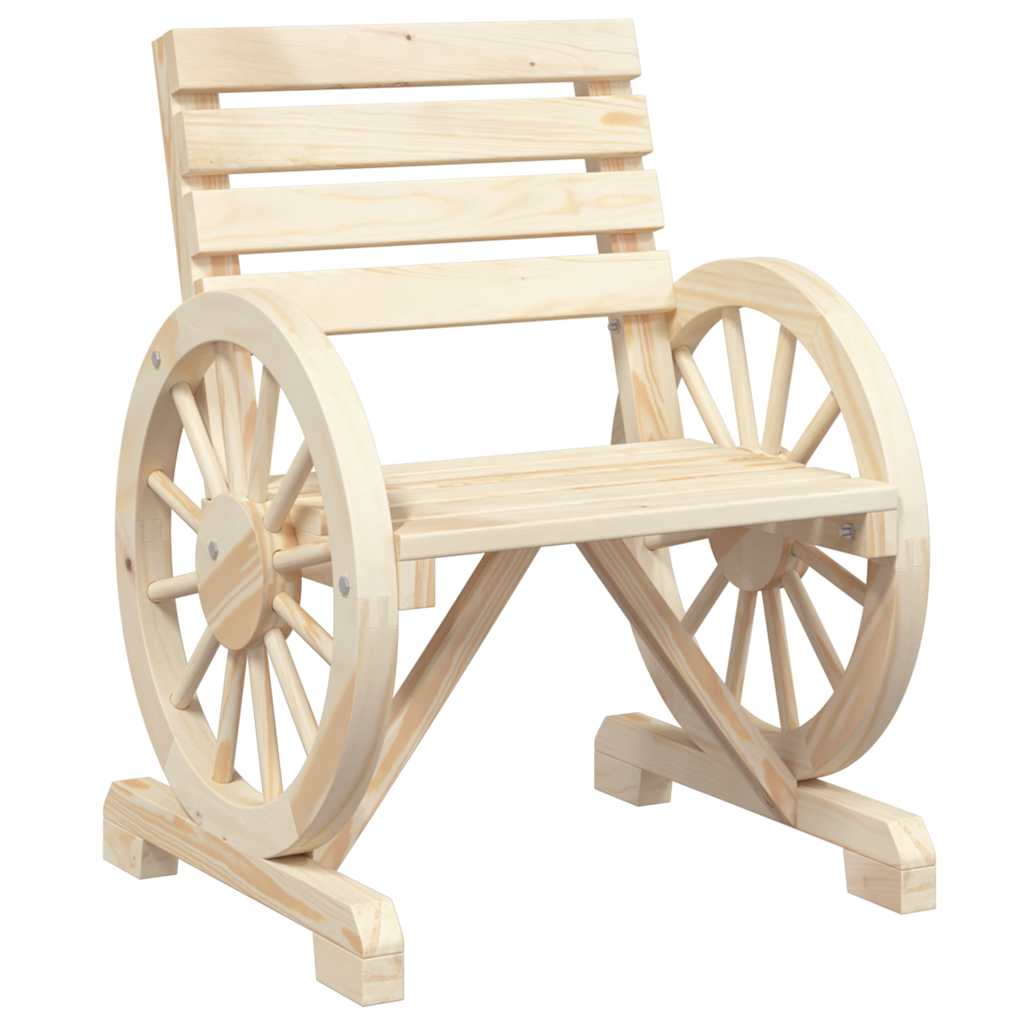 vidaXL Garden Chair | Set of 2 | Natural wood finish | Solid fir wood | Standard