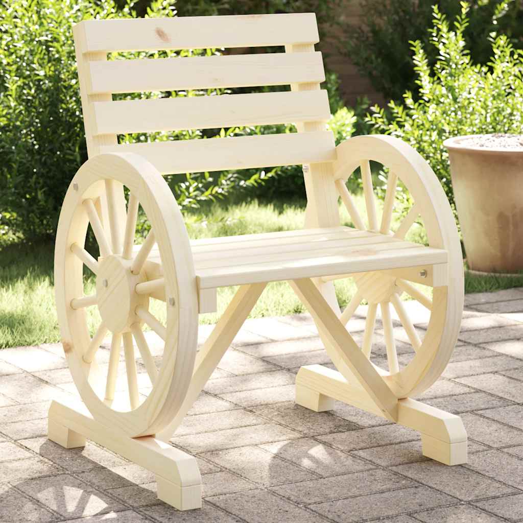 vidaXL Garden Chair | Set of 2 | Natural wood finish | Solid fir wood | Standard