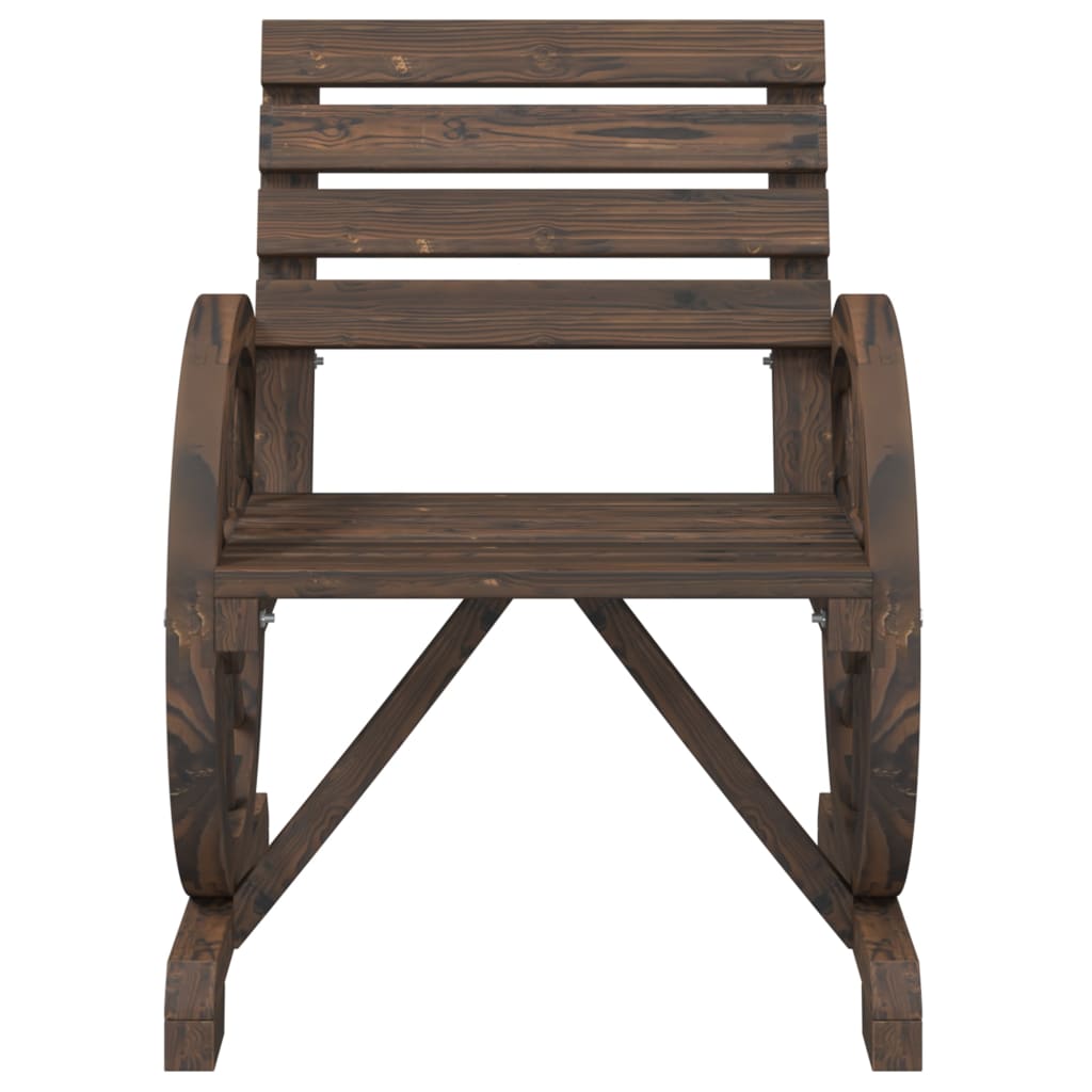 vidaXL Garden Chair | Set of 2 | Burnt wood | Solid fir wood | Standard