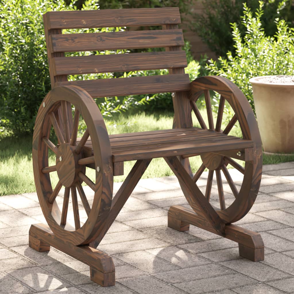 vidaXL Garden Chair | Set of 2 | Burnt wood | Solid fir wood | Standard