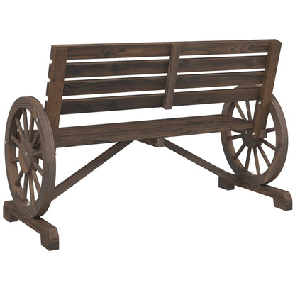 vidaXL Garden Bench | Burnt wood look | Solid fir wood | 2-seater | Durable