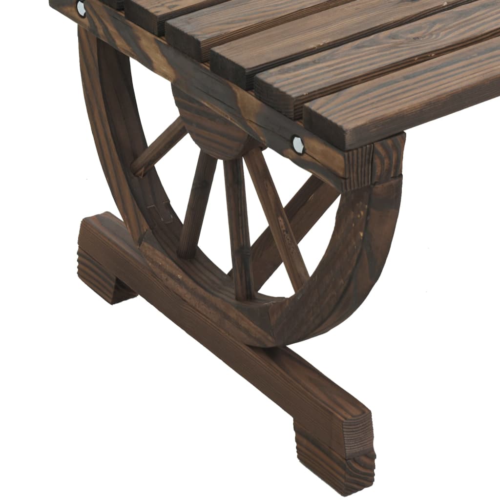 vidaXL Garden Bench | Burnt wood look | Solid fir wood | 2-seater | Durable