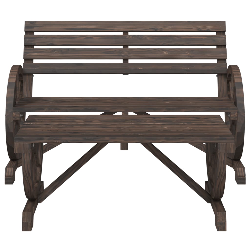 vidaXL Garden Lounge Set | Burnt Wood | Solid fir wood | Two-piece set