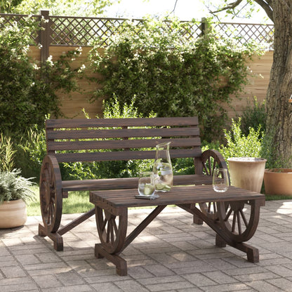 vidaXL Garden Lounge Set | Burnt Wood | Solid fir wood | Two-piece set