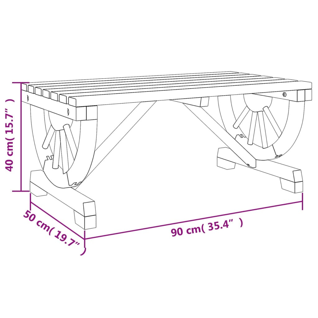 vidaXL Garden Coffee Table 90x50x40 cm Solid Wood Fir