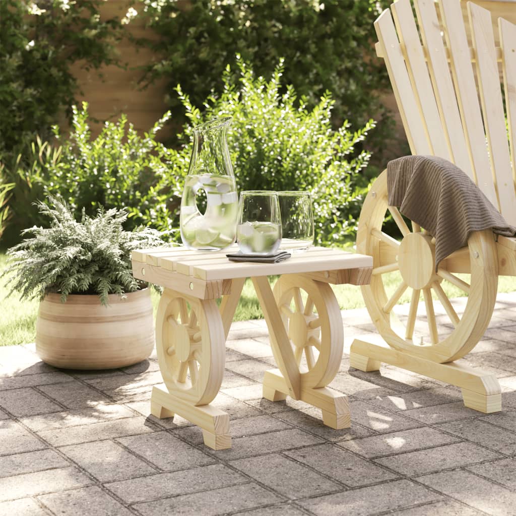 vidaXL Garden Footstool | Natural Wood | Solid Fir Wood | 40x36.5x38.5 cm