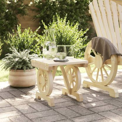 vidaXL Garden Footstool | Natural Wood | Solid Fir Wood | 40x36.5x38.5 cm
