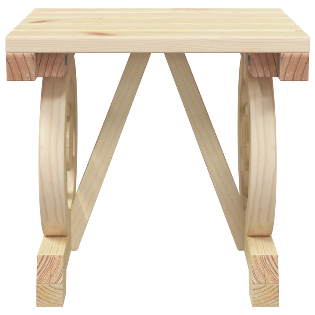vidaXL Garden Footstool | Natural Wood | Solid Fir Wood | 40x36.5x38.5 cm