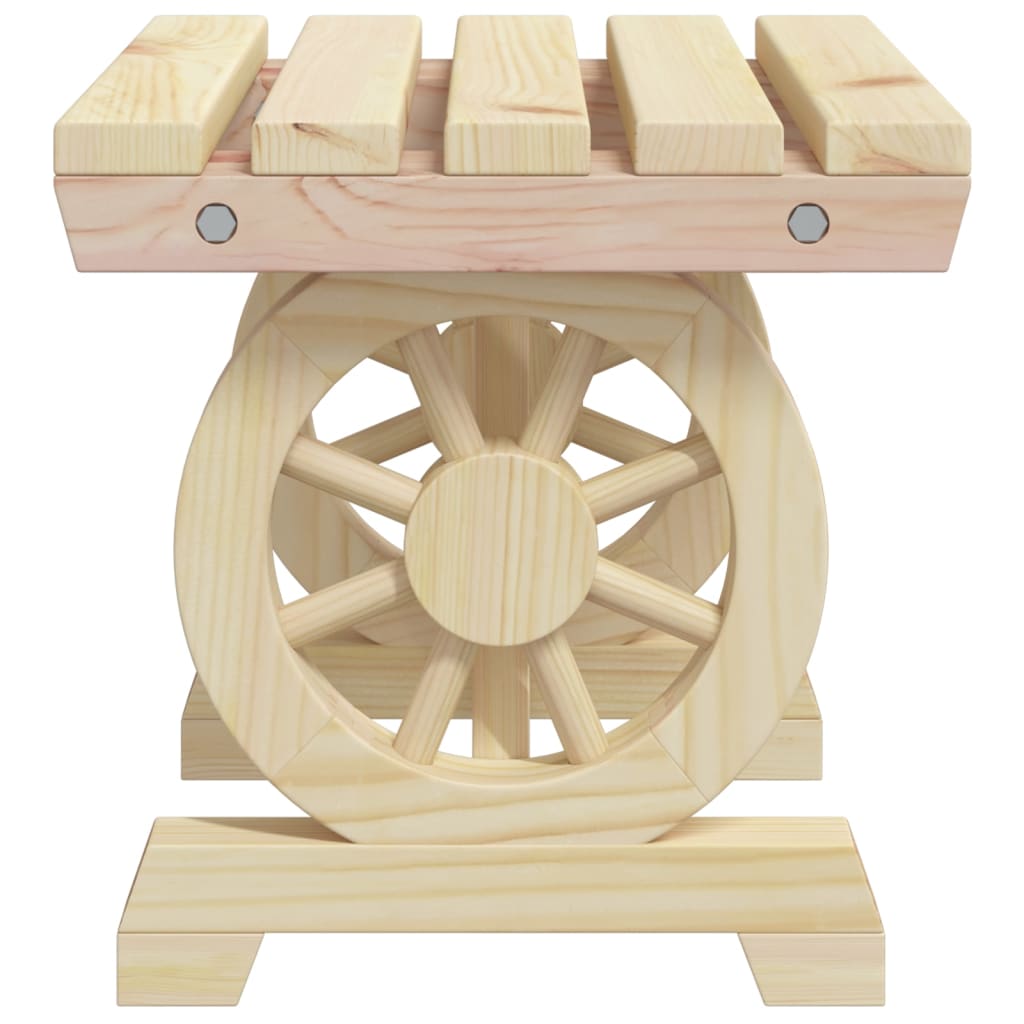vidaXL Garden Footstool | Natural Wood | Solid Fir Wood | 40x36.5x38.5 cm