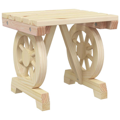 vidaXL Garden Footstool | Natural Wood | Solid Fir Wood | 40x36.5x38.5 cm