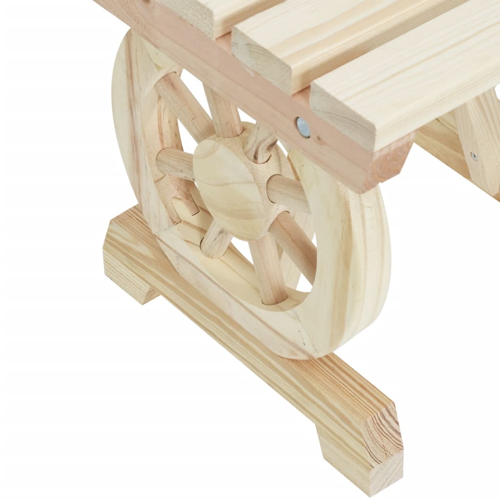 vidaXL Garden Footstool | Natural Wood | Solid Fir Wood | 40x36.5x38.5 cm
