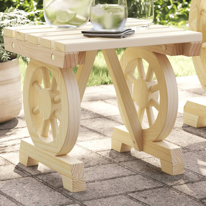 vidaXL Garden Footstool | Natural Wood | Solid Fir Wood | 40x36.5x38.5 cm