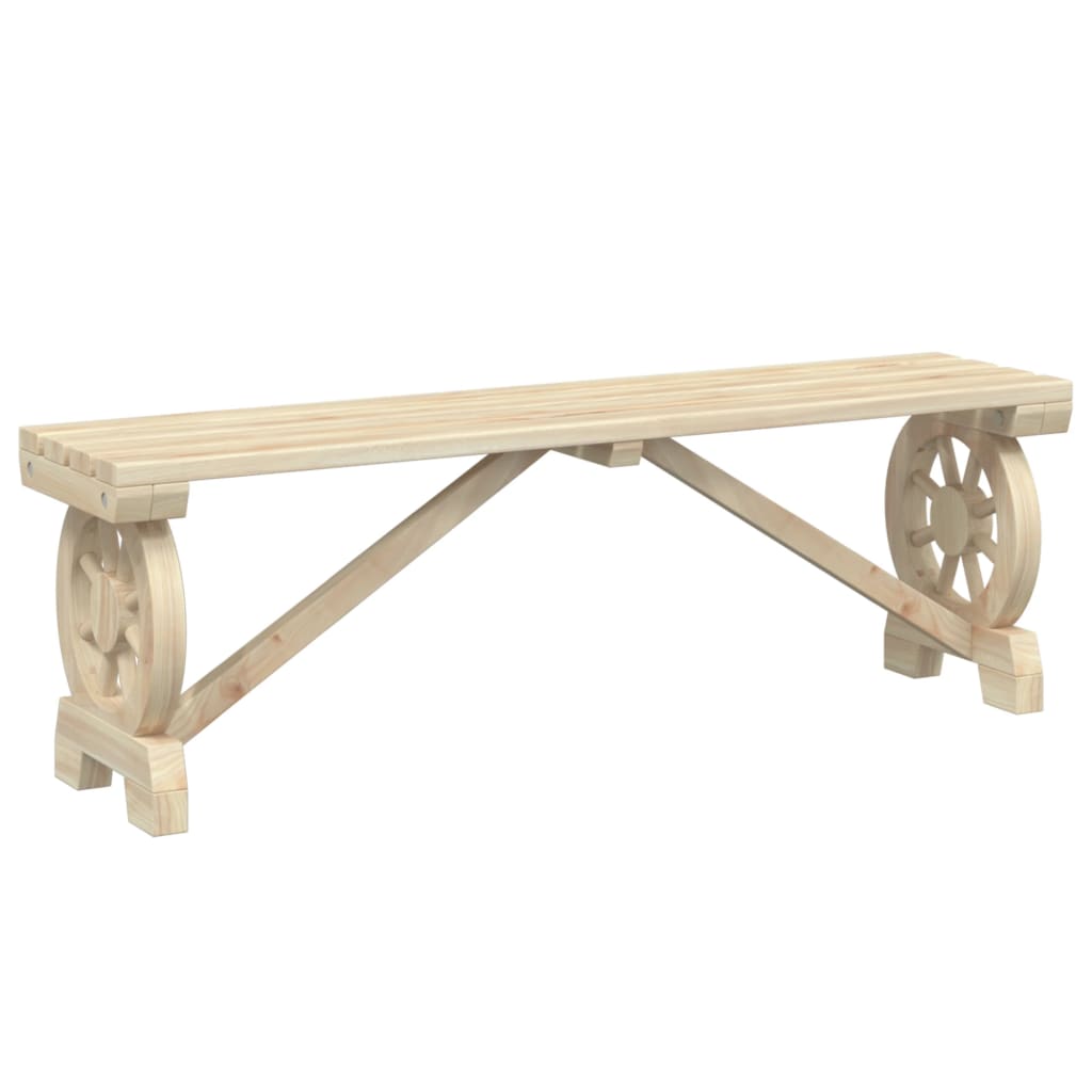 vidaXL Garden Bench | Natural wood | Solid fir wood | 115 cm |  Durable