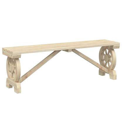 vidaXL Garden Bench | Natural wood | Solid fir wood | 115 cm |  Durable