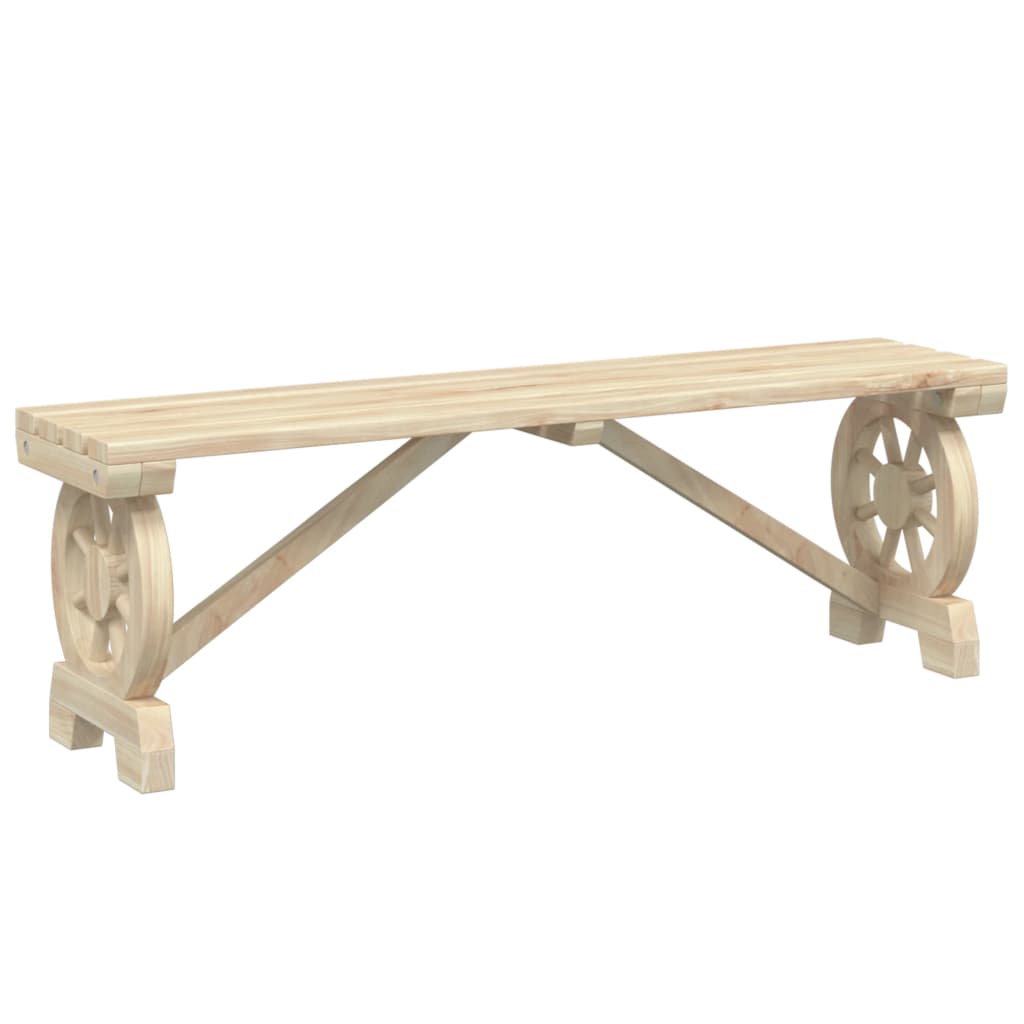 vidaXL Garden Bench | Natural wood | Solid fir wood | 115 cm |  Durable