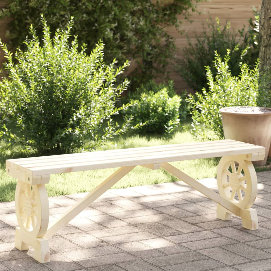 vidaXL Garden Bench | Natural wood | Solid fir wood | 115 cm |  Durable
