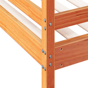 vidaXL Bunk Bed 90x200/140x200 cm Wax Brown Solid Wood Pine