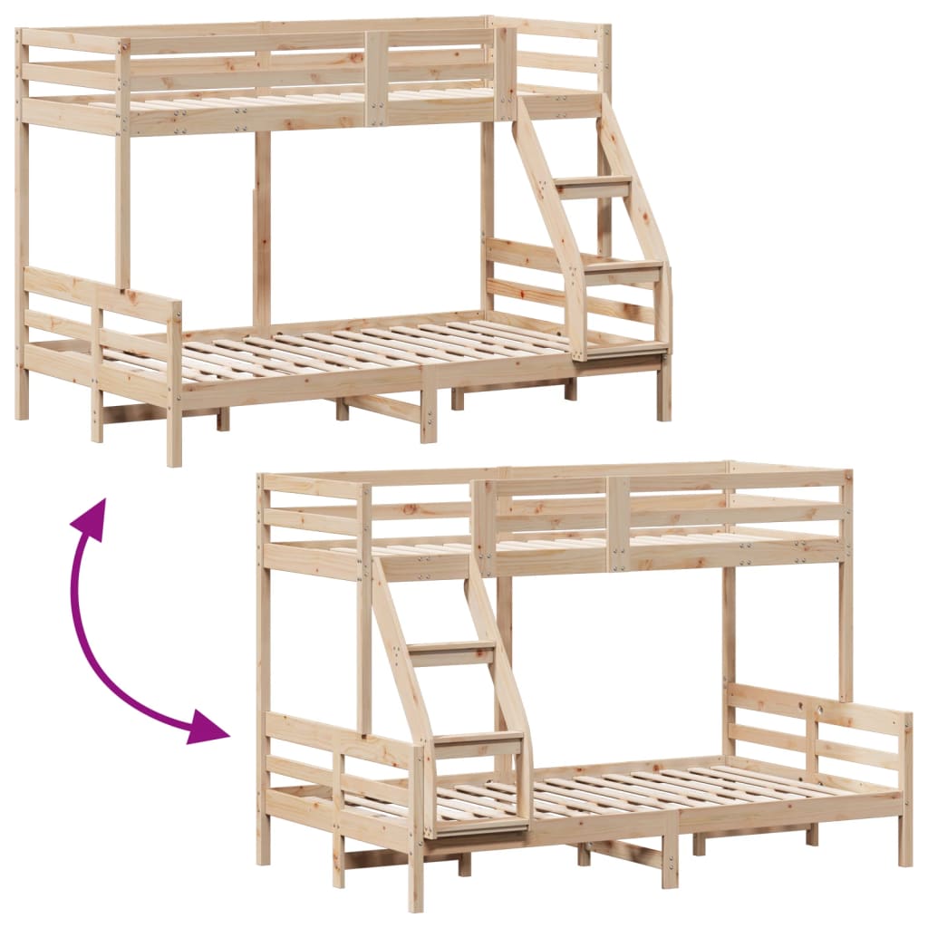 vidaXL Bunk Bed without Mattress 80x200/120x200 cm Solid Wood