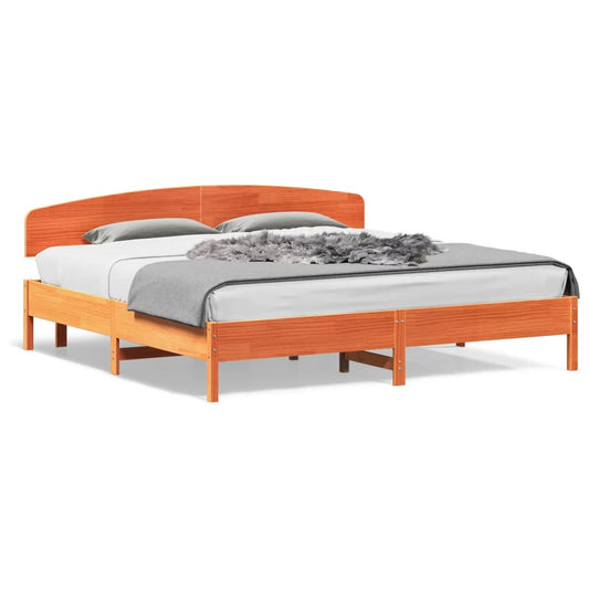 vidaXL Bed Frame without Mattress Wax Brown 200x200 cm Solid Wood Pine