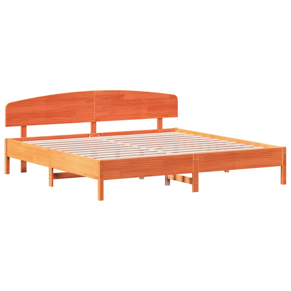 vidaXL Bed Frame without Mattress Wax Brown 200x200 cm Solid Wood Pine